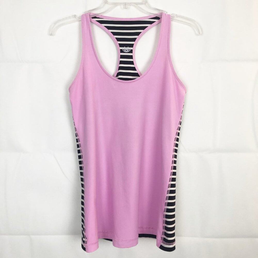 Activewear  Striped Racerback Lavender/Black Top